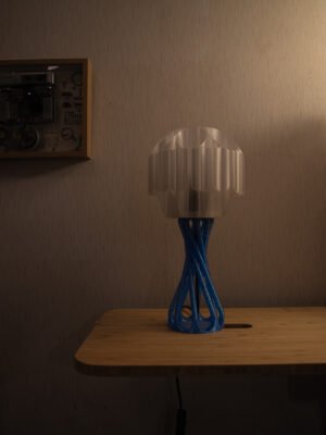 SammmLink Twirl 藍色燈座 關燈外觀細節 3D列印模組化桌燈