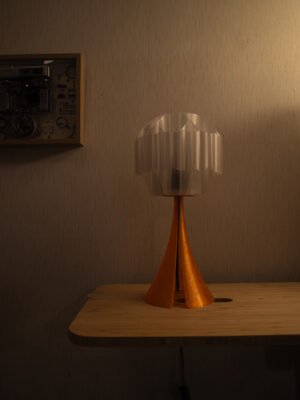 SammmLink Drape 透橘色燈座 關燈外觀細節 3D列印模組化桌燈