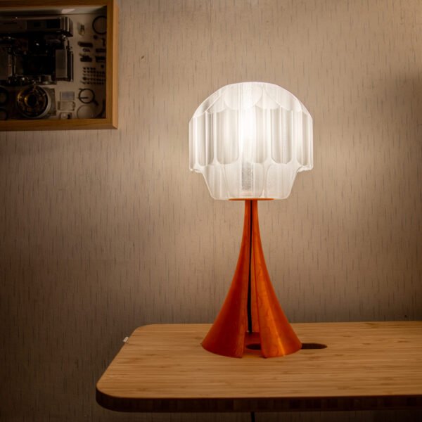 SammmLink Brisa x Drape 透橘色款 開燈光影效果 3D列印模組化桌燈